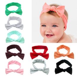 Baby Hair Accessories Bow Headband Soft Baby Hair Band Girls Decorate Elastic Headwear Headwrap 9 Colours