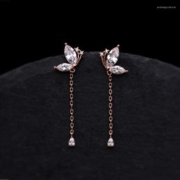 Stud Earrings 925 Silver Needle Crystal Butterfly For Women Girl Elegant Party Wedding Jewellery Prevent Allergy Eh1458