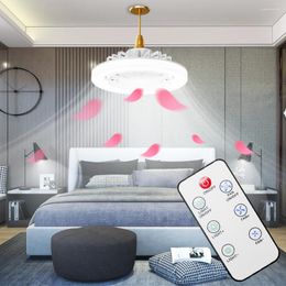 Ceiling Fans With Light Remote Control Dimmable Lamp Bulb Indoor Bedroom Chandelier Cooling Fan 3 Modes 85-265V