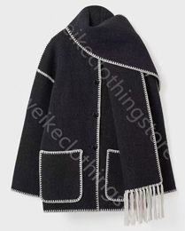 Designerjacke Damenjacken Tweedjacke Damen Kontrastbesatz Schaljacke Lässige elegante Vintage Winterjacke Tweedmantel