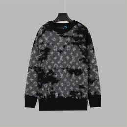 Men's Plus Size Hoodies & Sweatshirts 2023 fashion jacquard round neck sweater women's men's same trend high street long-sleeved coat h322a