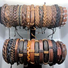 Whole 100pcs Lots Mens Womens Fashion Leather Surfer Bracelet Cuff Wristband Jewellery Gift Bracelet2590