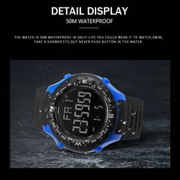 luxury Watch for Men 5Bar Waterproof SMAEL Watch S Shock Resist Cool Big Men Watches Sport Military 1342 LED Digital Wrsitwatches 232y