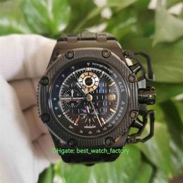 Selling Mens Watch 42mm Survivor 26165 26165IO 00 A002CA 01 Chronograph Workin Watches Black PVD Case Sapphire Glass Leather B288p