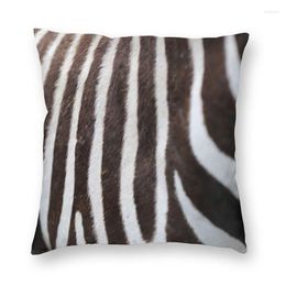 Pillow Zebra Striped Pattern Animal Fur Covers Sofa Home Decorative Leather Texture Lover Square Throw Case