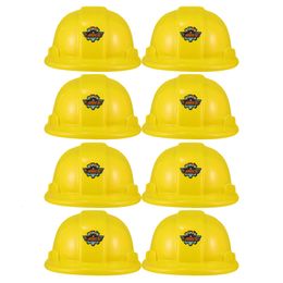 Party Hats 8pcs Construction Party Hats for 3~6 Year Kids Children Birthday Costume Decoration Construction Birthday Favours Yellow 230926