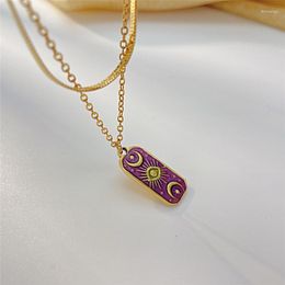 Choker 316L Stainless Steel Eye Pendant Jewellery Light Luxury Star Moon Versatile Women's Necklace Fashion