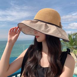 Berets Korean Hat Women's Silver Mesh Breathable Sun Protection Summer Travel Beach Vacation Big Brim