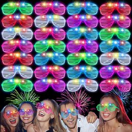Other Event Party Supplies 8/15/30/50Pcs Glow in the Dark Led Glasses Party Favours Light Up Sunglasses Neon Glow Glasses for Kids Adults Party Supplies 230926