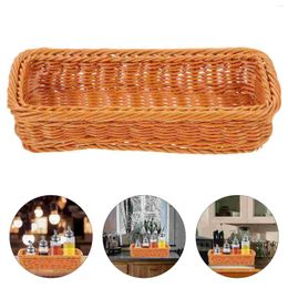 Dinnerware Sets Seasoning Jar Storage Box Pastoral Style Basket Desktop Round Woven Sundries Container Bathroom Cabinet Living Decor