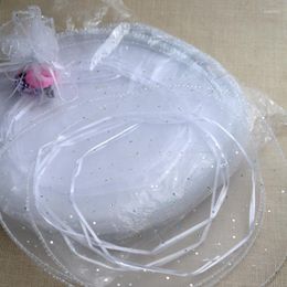 Jewellery Pouches 40cm 1000pcs White Candy Bags For Wedding Round Christmas Organza Gift Packaging Women Drawstring Bag Package Display