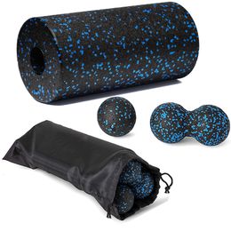 Yoga Blocks Yoga Roller Massage Ball Set with Carry Bag EPP Fitness Foam Roller Muscle Roller Peanut Balls Deep Muscle Relax Fascia Ball 230925