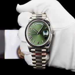 TOP A FACTORY sapphire wristwatches 42mm Diamond Dial BP Factory Maker White Gold Day-Date 40 Green Roman 228239 Sapphire Automati221F