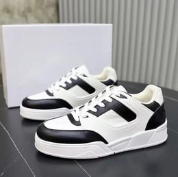 Cow Leather Low Cut Lace Up Casual Shoes Sports Shoes White Black Grey Blue Fabric Lining Circular Designer Sneakers