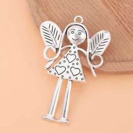 Pendant Necklaces 3pcs/Lot Tibetan Silver Large Fairy Angel Girl Charms Pendants For DIY Necklace Key Chains Jewelry Making Findings