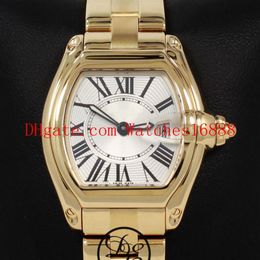 Top Quality Ladies Quartz Movement Watch w62018v1 2676 18K Yellow Gold Silver Dial Women's Fashion Wathces257l