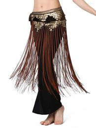 Stage Wear Solid Colour Oriental Dancing Hip Scarf Fantasia Jazz Sequins Flamco Urban Dance Latin Clothes Sexy Halloween Costume For Women