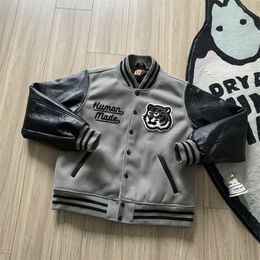 Men's Jackets Tiger HUMAN MADE Baseball Jackets Men Women Leather Sleeve Embroidery Jacket Coat Christmas Anime Clothes Y2K 230926