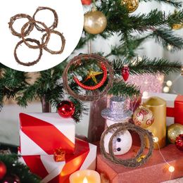 Decorative Flowers 10 Pcs Rattan Circle Wreath Frame Accessory DIY Garland Home Accessories Grape Hoop Wooden Christmas