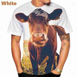 Men's T Shirts 2023 Animal T-shirt Cow 3D Printing Neutral Fun Shirt Short Sleeve Round Neck Summer Wear