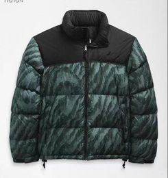 18FW Leopard Down Jacket Hooded Nuptse Jacket Deciduous leaves Print Nuptse Coats Couple Coat Winter Outerwear Fashion HFTTYRF024 L-3XL