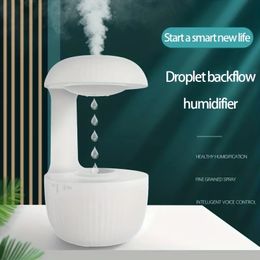 600ml Weightless Water Droplet Air Humidifier with Anti-Gravity Technology, Essential Oil Diffuser, Night Light, and Sprayer - Enhance Air Quality and Relaxation