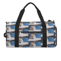 Outdoor-Taschen Arctic Animal Sports Wolf Pup Print Reise-Sporttasche mit Schuhen Bunte Handtaschen Männer Frauen Design Oxford Fitness