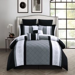 Bedding sets Arlington 8-Piece Embroidered Comforter Set Queen Black 230926