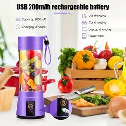 1pc 300ml Portable Home Blender Mixer 6 Blades Electric Mini USB Rechargeable Portable Juicer For Juice Shakes Smoothies Milk Fruit Vegetable Mini Juicer Cups