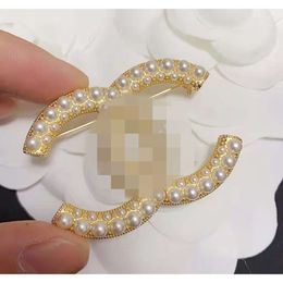Brooches Classic fashion small fragrant style brooch double row size pearl brooch female high version designer Jewellery