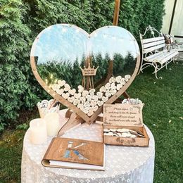 Other Event Party Supplies Wedding Guest Message Box Heart Shaped Frame Hearts Drop Boxes with Guestbook Party Event Decor Supply Anniversary Wedding Gifts 230926