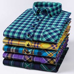 Men's Dress Shirts Oversize Size S-8XL Plaid Shirts For Men's Long SleeveCotton Fashion Design Young Casual Soft Comfortable Thick Flannel Shirt YQ230926