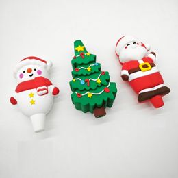 Christmas theme Silicone Hand Pipe Smoke Accessories unbreakable Cartoon portable Tobacco FDA Water pipes For Dry Herb Halloween gift