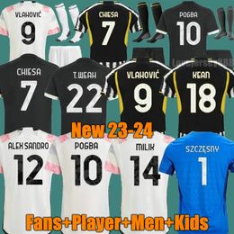 CHIESA DI MARIA soccer jerseys 2023 2024 home away fans player MILIK VLAHOVIC POGBA KEAN McKENNIE LOCATELLI top jerseys 22 23 24 Kits men Kids unifor