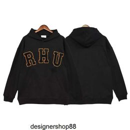 Rhode Ins Meichao Correct Version of High Street Casual Letter Sticker Towel Embroidery Loose Hoodie Sweater