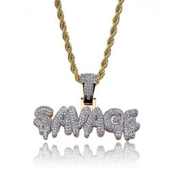 Men Iced Out SAVAGE Letters Pendant Necklace Gold Colour Plated Micro Pave Cubic Zircon Hip Hop Jewelry260y