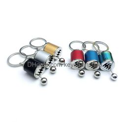 Keychains Lanyards Manual Transmission Essential Zinc Alloy Fashion Accessories Metal Key Chain Car Gear Shifter Leverstick Drop Deliv Dhkov
