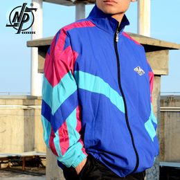 Men's Jackets Japanese Vintage Patchwork Sports Jacket Men Oversized Y2k Zip Up Retro Windbreaker Streetwear Unisex Lightweight Coat 230926