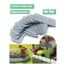 Reptile Supplies 20Piece Garden Landscape Edging Borders No Dig 16 FT Lawn Grey Plastic For Landscaping Fencing Border 230925