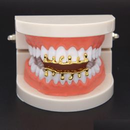 Grillz Dental Grills New Custom Fit Rose Gold Color Hip Hop Teeth Drip Caps Lower Bottom Grill Sier Drop Delivery Jewelry Body Dhkbn