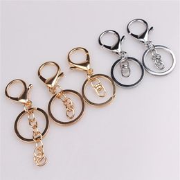 30pcs lot Keychains Key Chains Jewellery Findings Components Gold Silver Plated Lobster Clasp Keyring Making Supplies Diy Jewelry2483