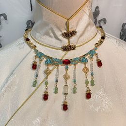 Chains Original Gem Ancient Style Necklace Hanfu Accessories Clothing Rich Ming Collar Fairy