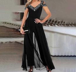 Basic Casual Dresses Jumpsuits for Women Summer New Fashion Commuting Elegant Print Vneck Off Shoulder Yk High Waist Conjoined Body Trousers