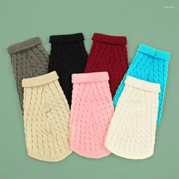 Dog Apparel Pet Sweaters For Autumn And Winter Candy Colours Sweater Cute Solid Colour Twists Knitting Pullover Dogs Clothes