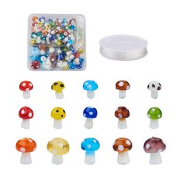 Acrylic Plastic Lucite 1 Set Mixed Colour Mushroom Handmade Lampwork Beads Elastic Crystal Thread Diy Children Stretch Bracelets Jewelr Dhlc9