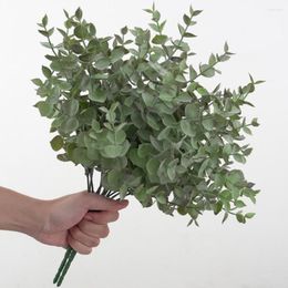 Decorative Flowers Maintenance-free Artificial Realistic Non-withering Eucalyptus With Stem Home Decoration Supplies For Po