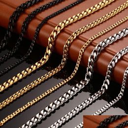 Chains Fashion Jewel Stainless Steel Designer Necklace Men Necklaces Women 18K Gold Titanium Man Luxury Drop Delivery Jewellery Pendant Otztu