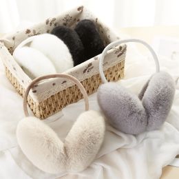 Ear Muffs High Quality Earmuffs Faux Rabbit Fur Hang Ear Cover Warm Winter Headwear Ear Muffs Fur Earmuffs Unisex Adult Ear Warmer Fold 230926