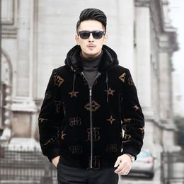 Men's Fur 2023 Trendy Fashion Gold Mink Sheep Shearing Jacket All-in-one Imitation Coat Winter