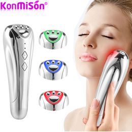 Face Care Devices 4 in 1 EMS RF Radio Frequency LED Vibration P on Skin Beauty Device Lifting Wrinkles Removal Massager 230926